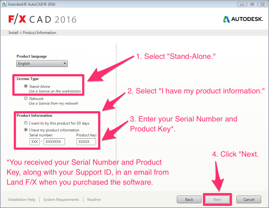 product keys for autodesk autocad 2017